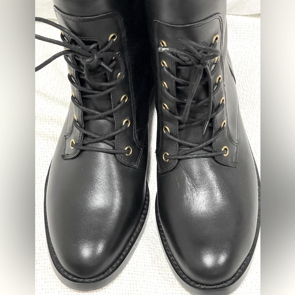 J.Crew new without box leather lace up knee high boots size 9.5 BD425 - Picture 7 of 8